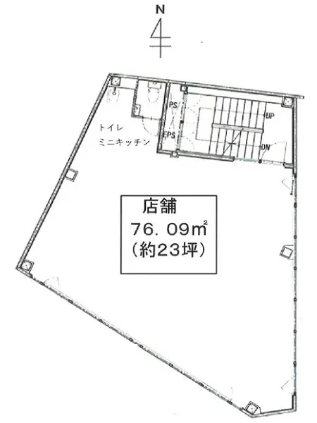 貸店舗(スケルトン)の平面図