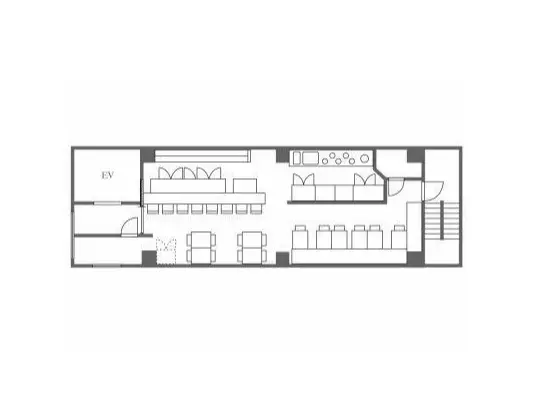 渋谷のダイニングバー居抜きの平面図