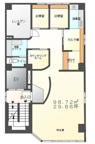 西八王子の居抜き店舗の平面図