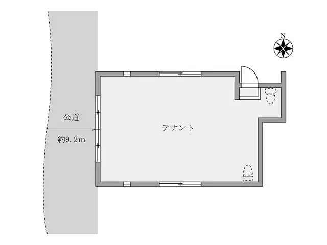 武蔵小杉のスケルトン店舗物件の平面図