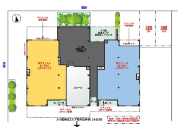 本川越のスケルトン店舗物件の平面図