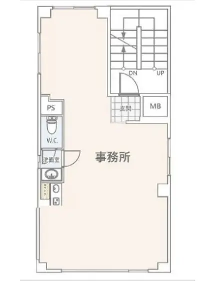 新宿御苑前の事務所仕様店舗物件の平面図