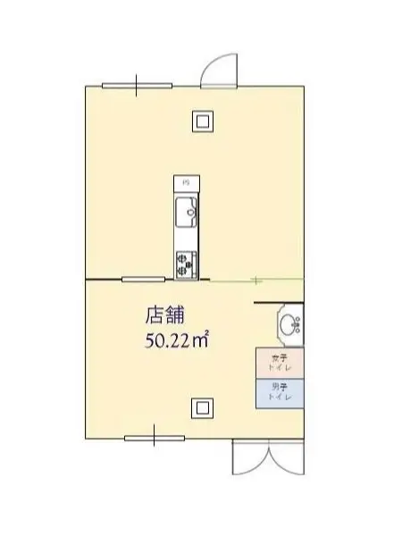 貸店舗(スケルトン)の平面図