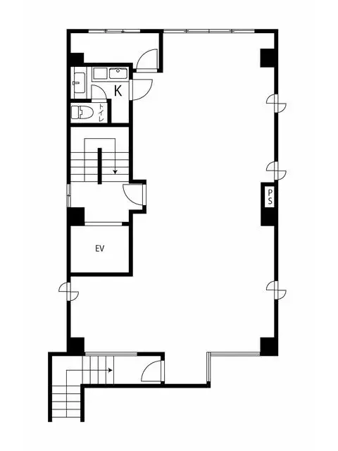 貸店舗(事務所仕様)の平面図