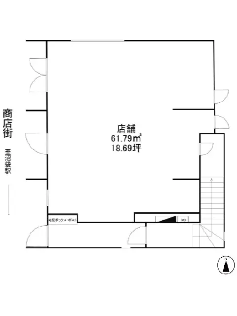 沼袋のスケルトン物件の平面図