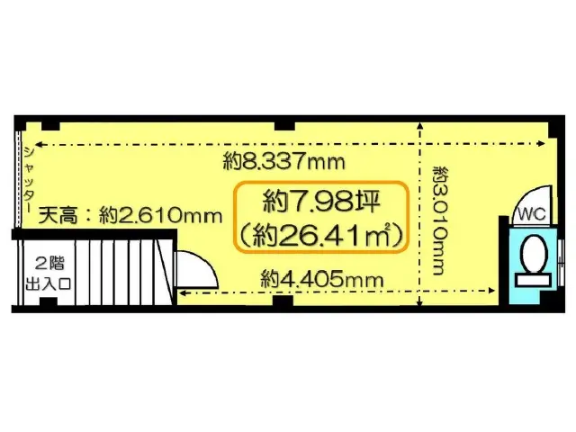 新御徒町のスケルトン物件の平面図