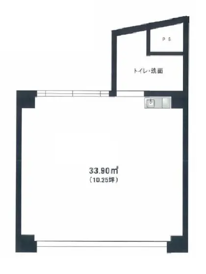 貸店舗(事務所仕様)の平面図