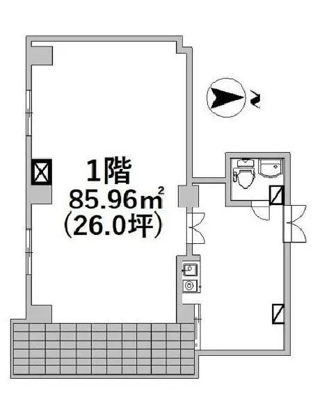 神保町の事務所仕様店舗物件の平面図