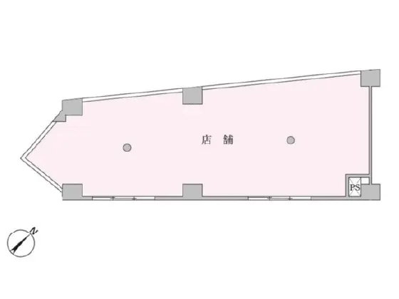 貸店舗(スケルトン)の平面図