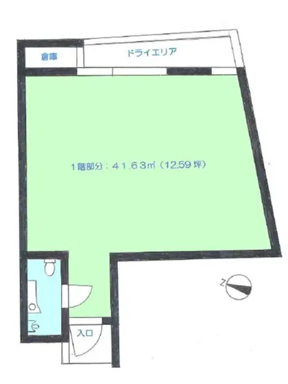 居酒屋の居抜き物件の平面図