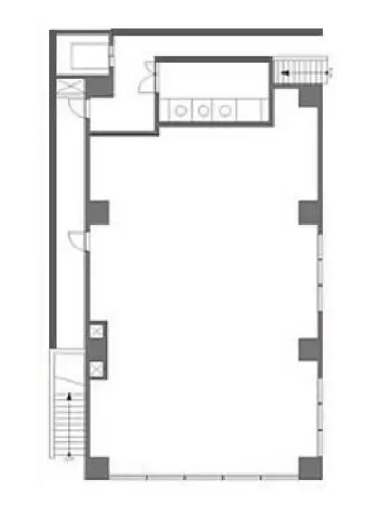 相模原のスケルトン店舗物件の平面図