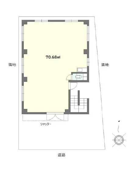 大鳥居の事務所仕様店舗物件の平面図
