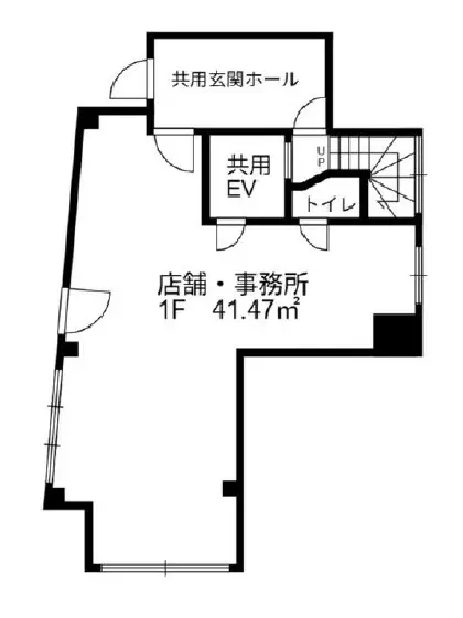 貸店舗(スケルトン)の平面図