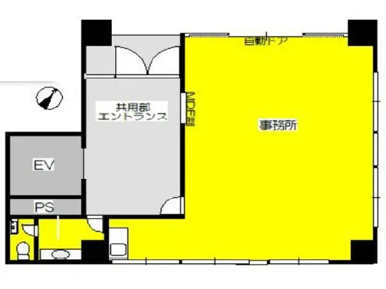 八丁堀の事務所仕様店舗物件の平面図