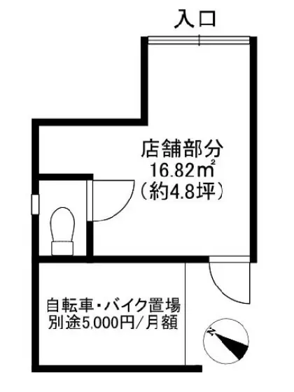 貸店舗(事務所仕様)の平面図