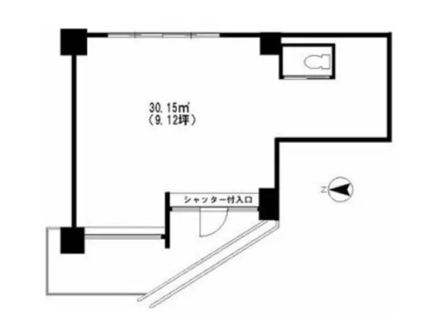 能見台の居抜き店舗の平面図