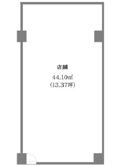 貸店舗(スケルトン)の平面図