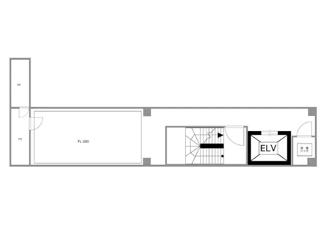 蒲田のスケルトン店舗物件の平面図