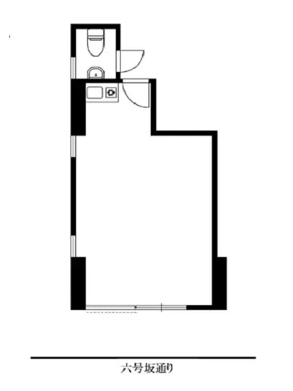 幡ヶ谷のスケルトン店舗物件の平面図