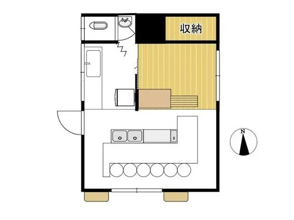 大島の居抜き店舗の平面図