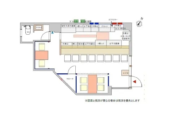 広尾の中華料理居抜きの平面図