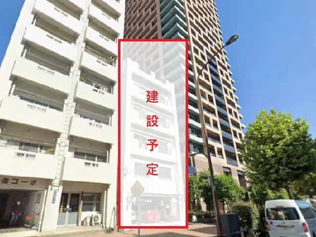 月島のスケルトン店舗物件の外観