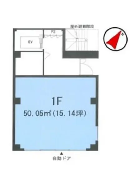 貸店舗(スケルトン)の平面図