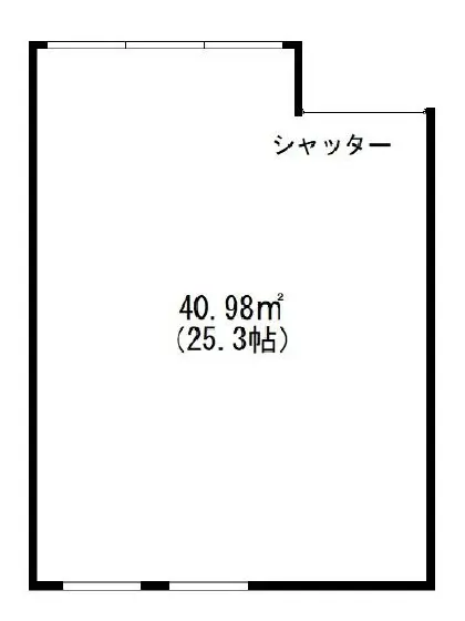 天王町のスケルトン店舗物件の平面図