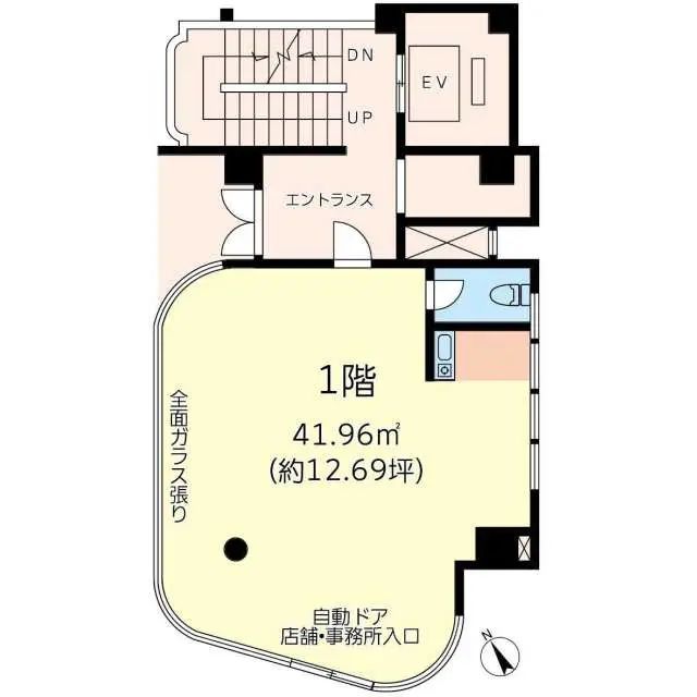 貸店舗(事務所仕様)の平面図
