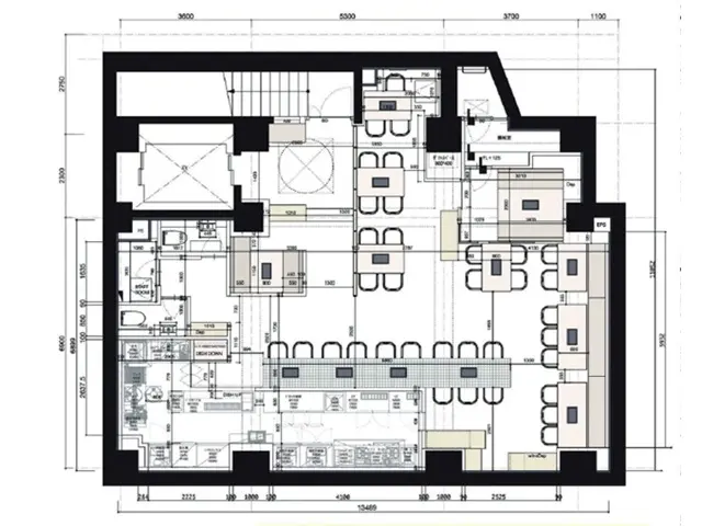 吉祥寺の居抜き店舗の平面図