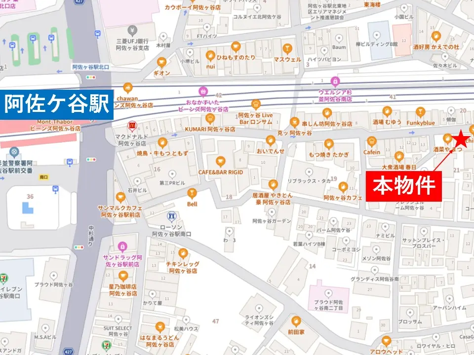 居酒屋の居抜き物件の地図