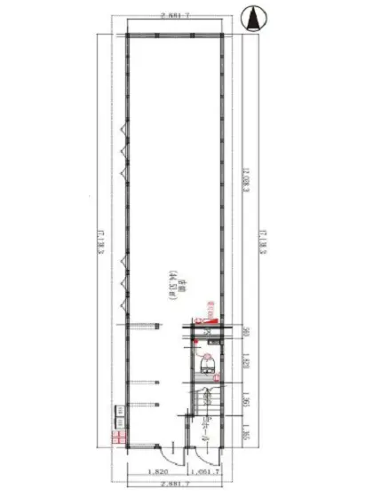 湯島のスケルトン物件の平面図