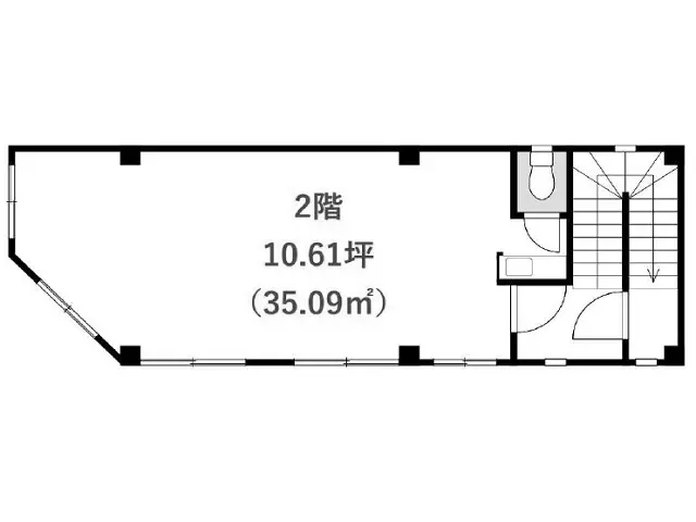 麹町のスケルトン店舗物件の平面図