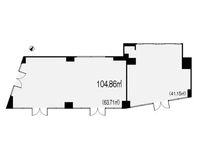 護国寺のスケルトン店舗物件の平面図