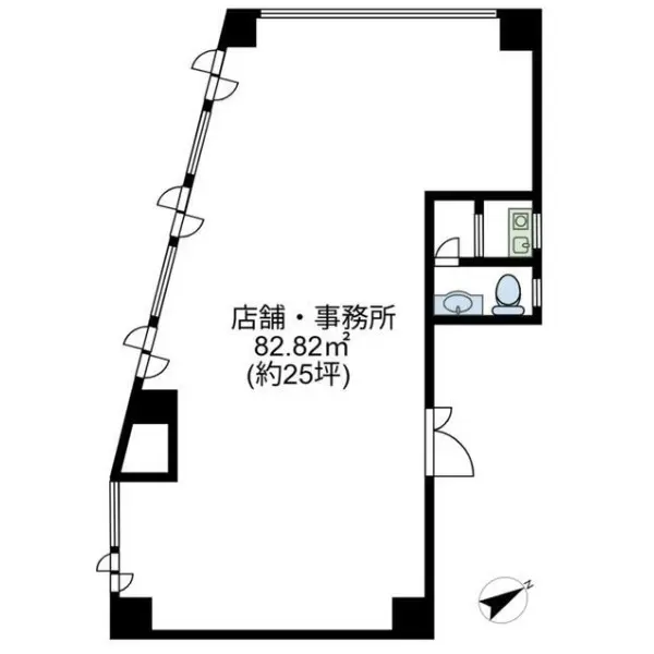 用賀の居抜き店舗の平面図