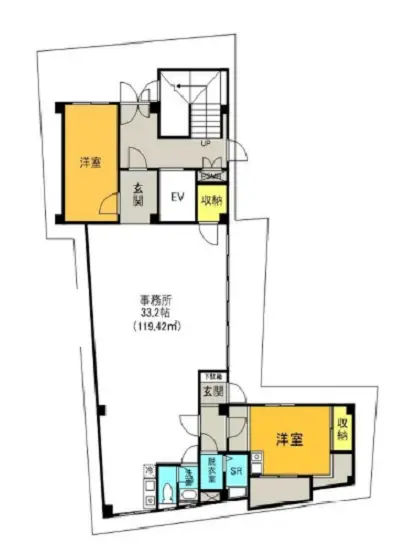 貸店舗(事務所仕様)の平面図