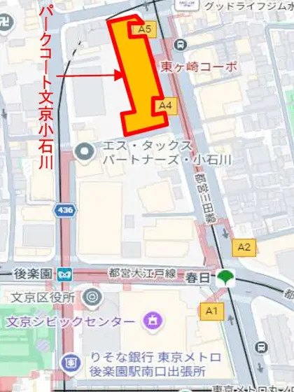 春日の居抜き店舗の地図