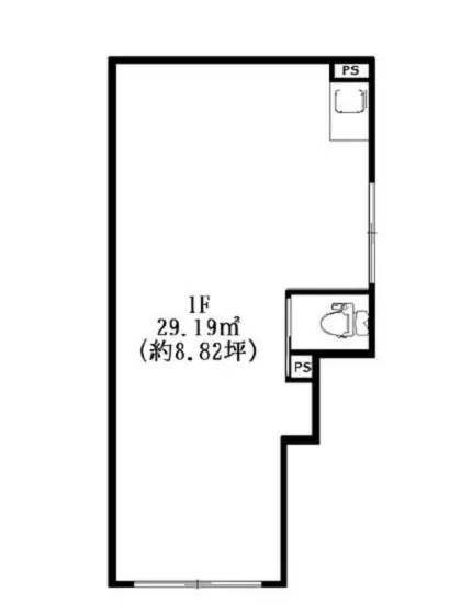 大井町の事務所仕様物件の平面図