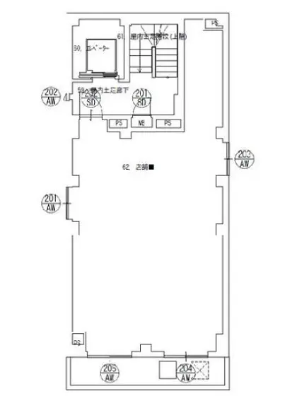 東銀座のスケルトン物件の平面図