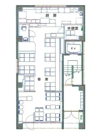竹橋のカフェ・喫茶店居抜きの平面図