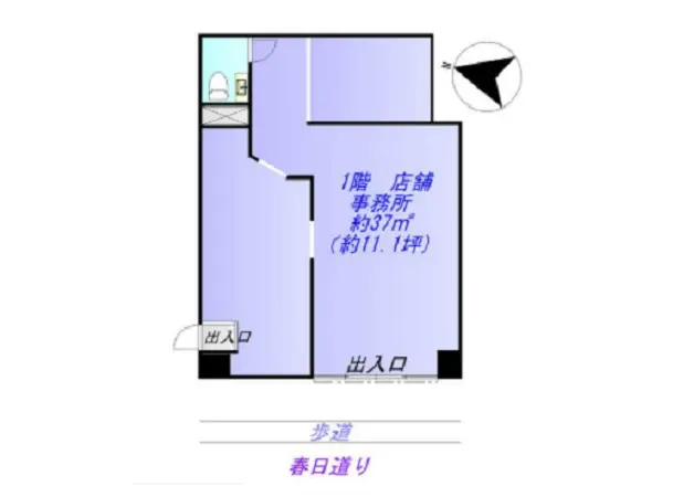 貸店舗(事務所仕様)の平面図