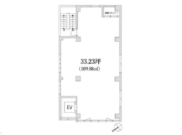 五反田のスケルトン物件の平面図