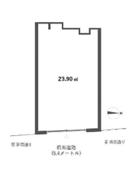 四谷三丁目のスケルトン物件の平面図