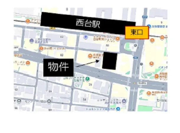 西台のスケルトン物件の平面図