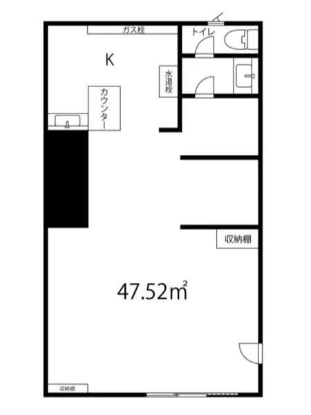 貸店舗(事務所仕様)の平面図