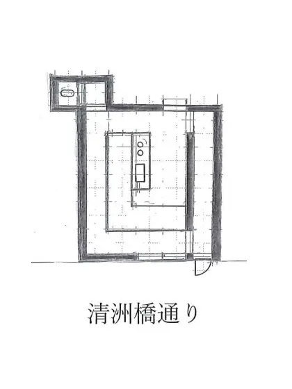 居酒屋の居抜き物件の平面図