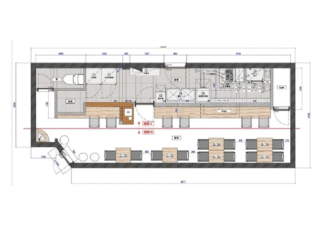 西川口の和食居抜きの平面図