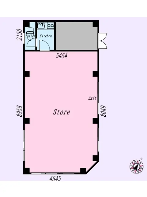 瑞江の事務所仕様店舗物件の平面図