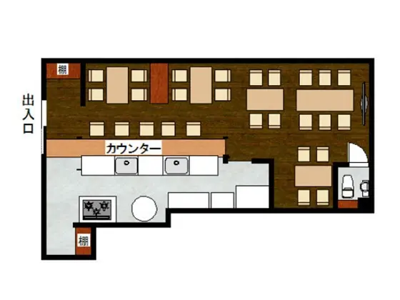 豊洲の居抜き店舗の平面図