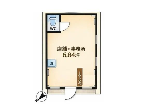 月島の事務所仕様物件の平面図